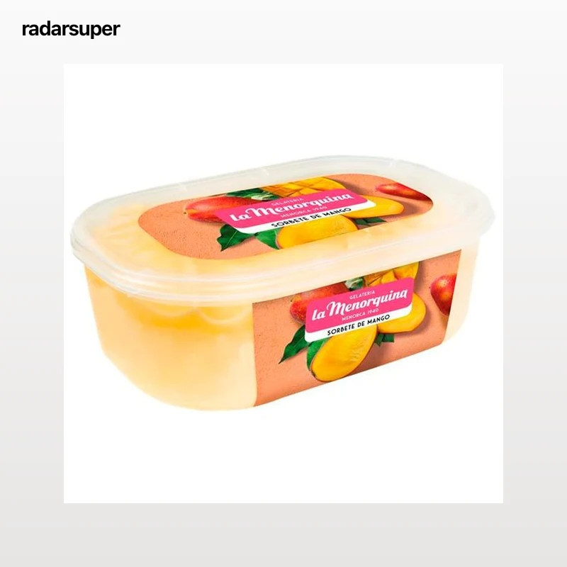 LA MENORQUINA Tarrina de sorbete de mango con preparado de mango 1 l.