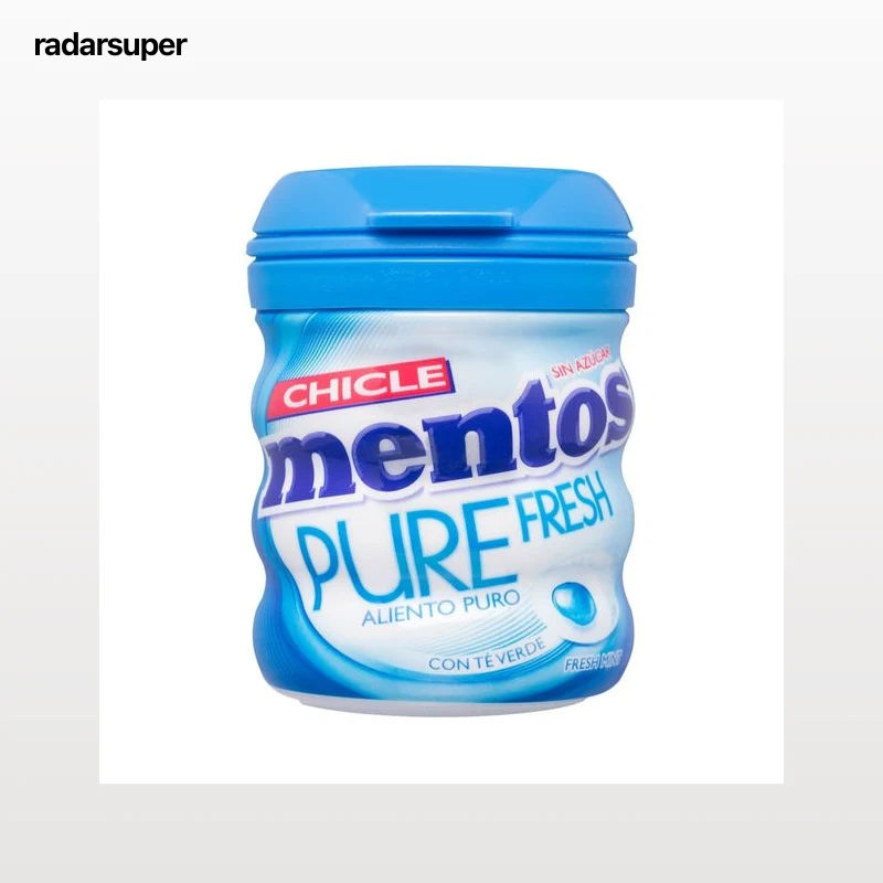 MENTOS Chicles en grajea sabor menta sin azúcar 60 g.