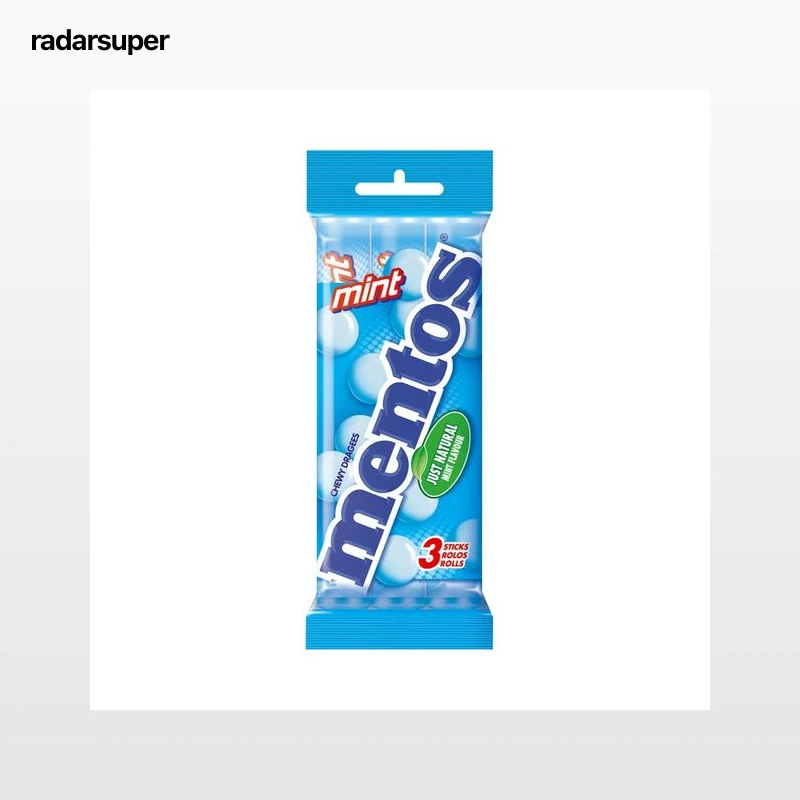 MENTOS Roll de caramelos masticables de menta, con ingredientes naturales 3 x 38 g.