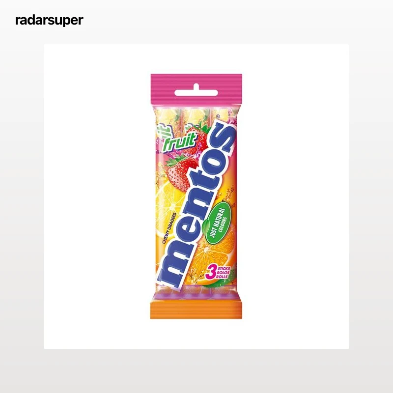 MENTOS Roll de caramelos masticables con zumo de frutas 3 x 38 g.