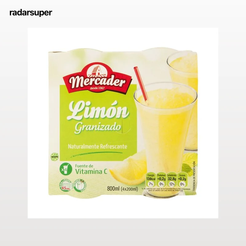 MERCADER Granizado de limón sin gluten MERCADER 4 x 200 ml.