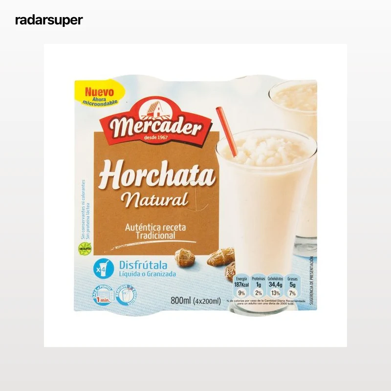 MERCADER Horchata natural granizada MERCADER 4 x 200 ml.