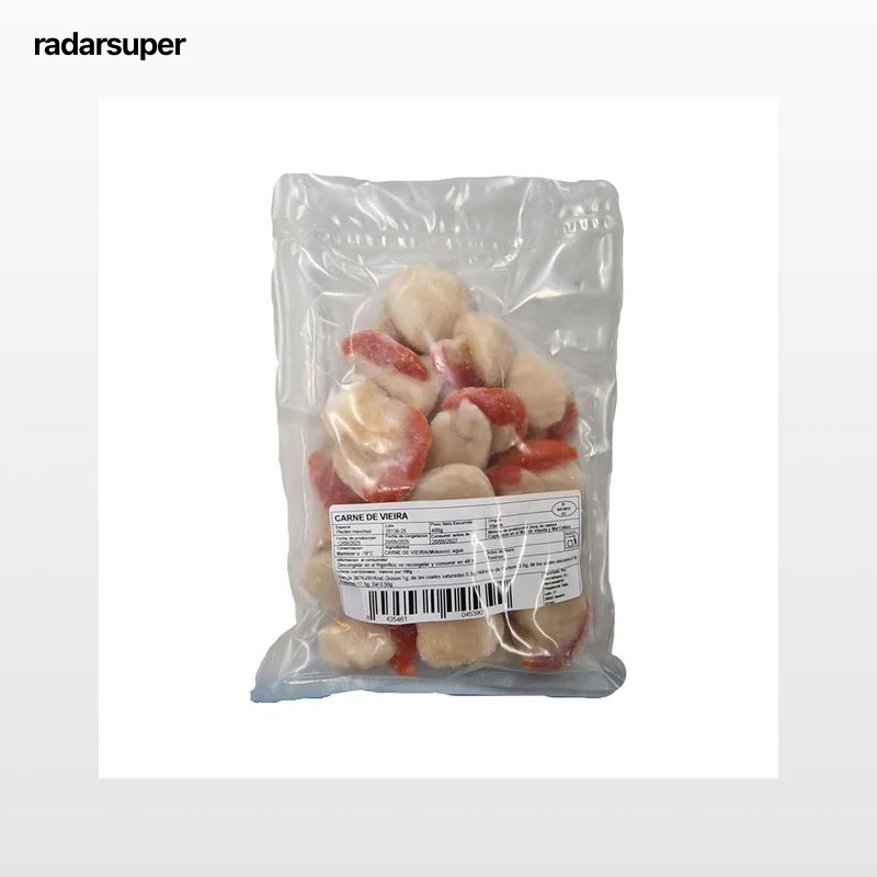 MERCAIMPEX Carne de vieira con coral y glaseo 20% congelado 500 g.
