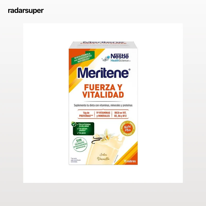 MERITENE Sobre de complementos nutricionales sabor vainilla 15 uds.