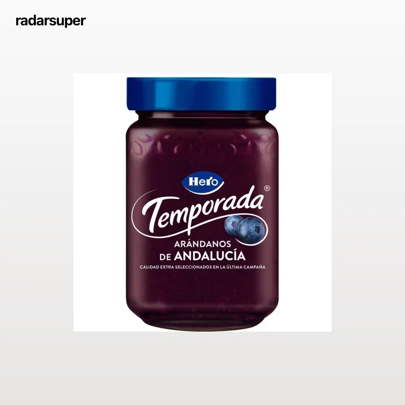 Mermelada de arándanos Temporada Hero sin gluten 350 g.