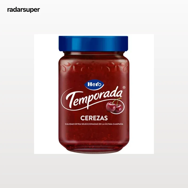 Mermelada de cerezas Temporada Hero sin gluten 350 g.