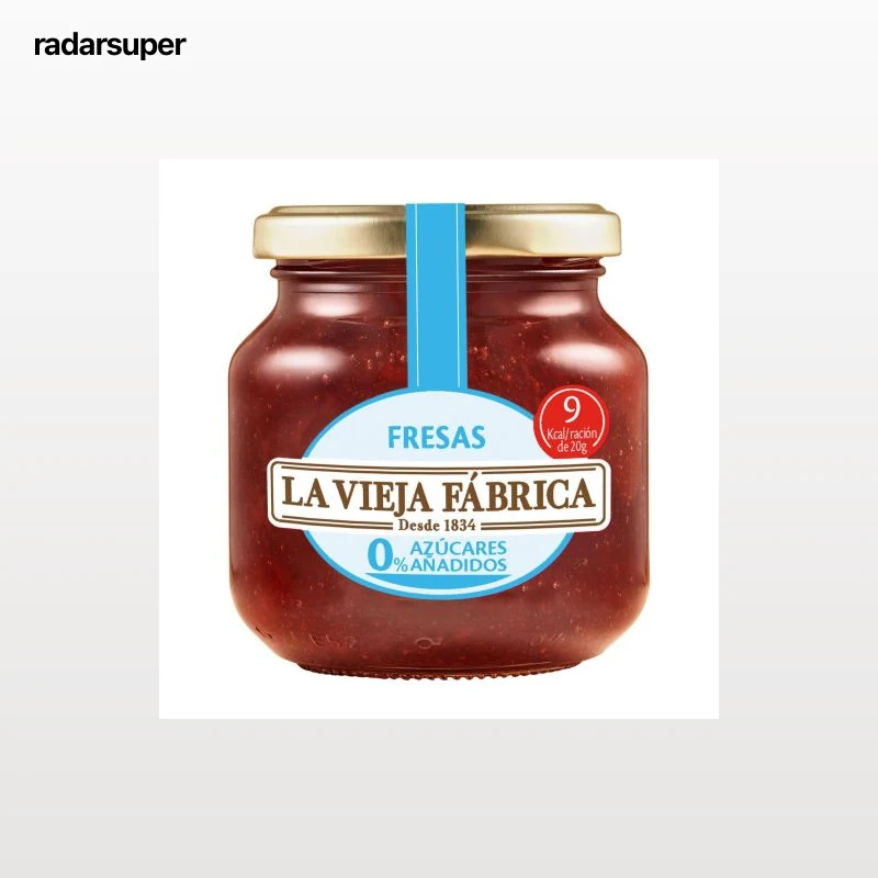 Mermelada de fresa La Vieja Fábrica sin azúcar añadido 245 g.