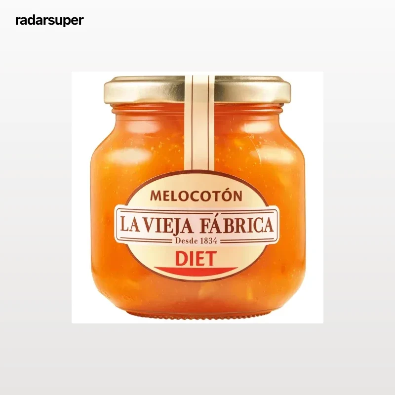 Mermelada de melocotón Diet La Vieja Fábrica sin gluten 280 g.
