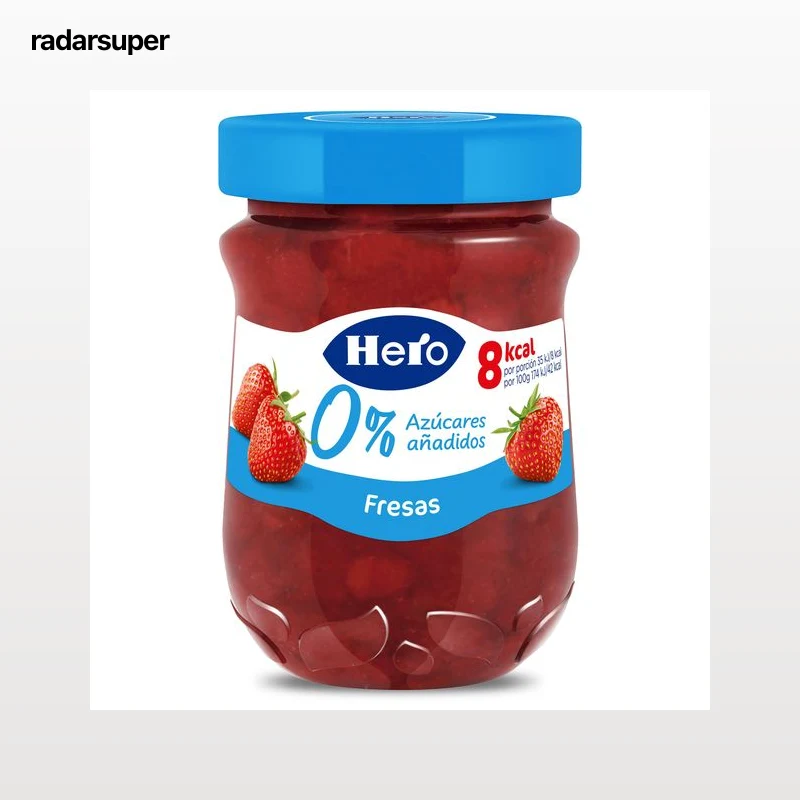 Mermelada de fresas 0% azúcares añadidos Hero 280 g