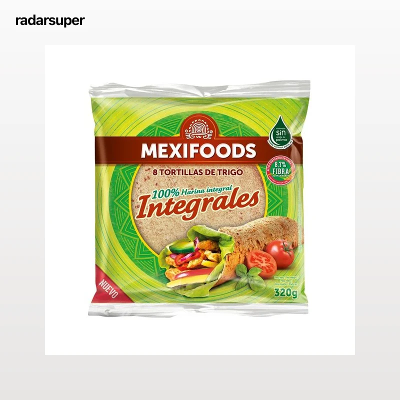 MEXIFOODS Tortillas trigo 100 % integrales 8 uds. 320 g.