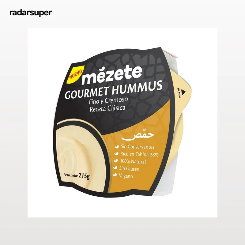 MEZETE Hummus gourmet fino y cremoso, receta clásica 215 g.