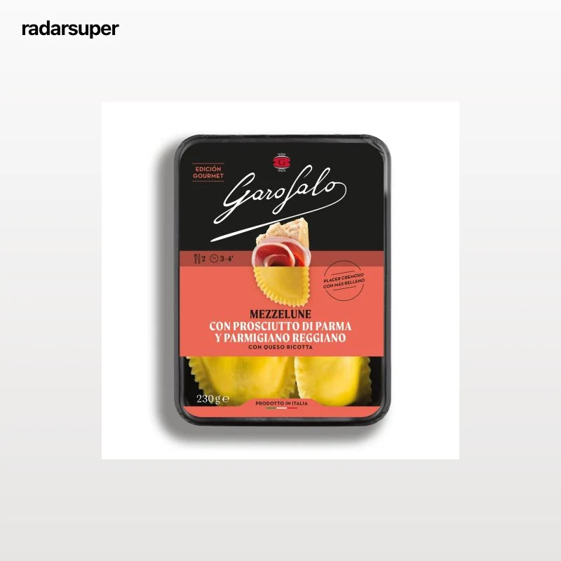 Mezzelune con relleno de jamón de parma y parmigiano reggiano Garofalo 230 g.