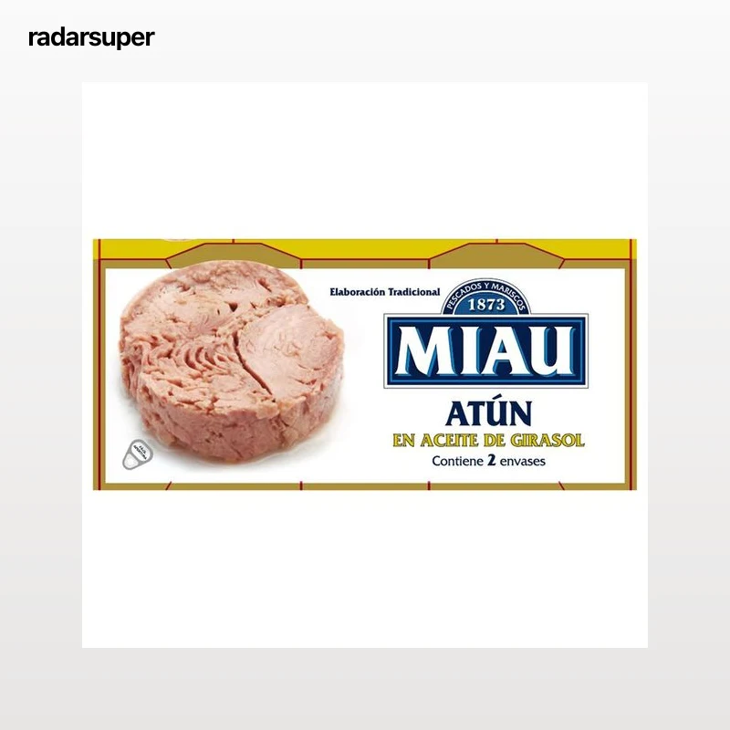 MIAU Atún en aceite de girasol 2 x 52 g.