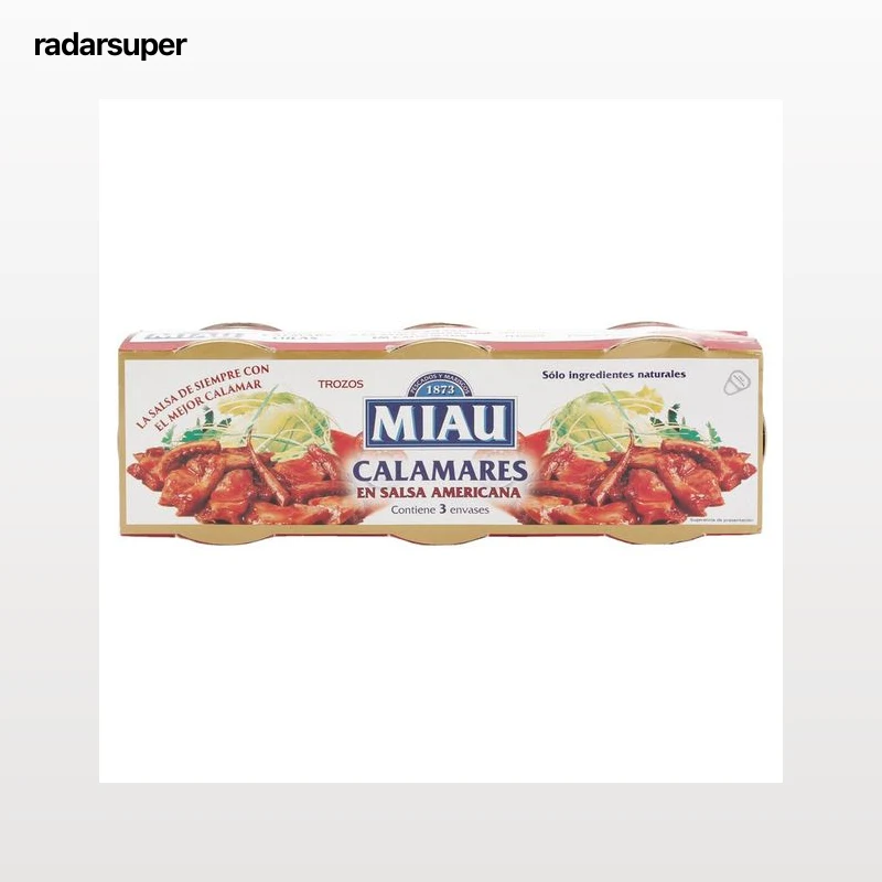 MIAU Calamares en salsa americana (Trozos) 3 x 51 g.