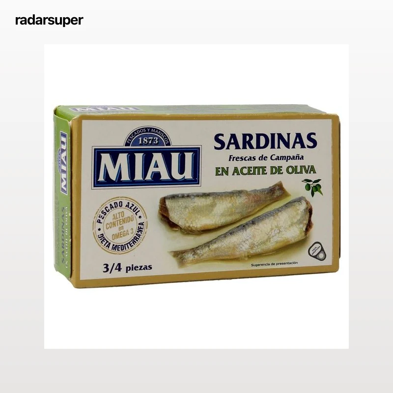 MIAU Sardinas en aceite de oliva lata de 88 g.