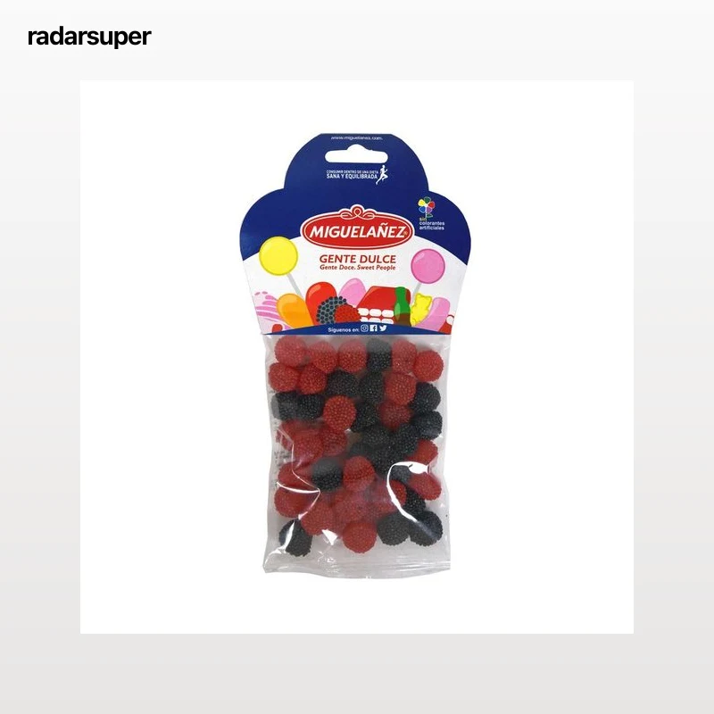 MIGUELAÑEZ Caramelos de goma con forma de mora negra y roja 150 g.