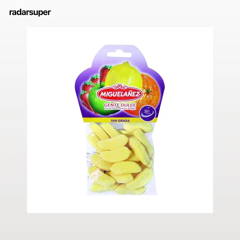MIGUELAÑEZ Gominolas blandas en forma y sabor a plátano bolsa 150 g.