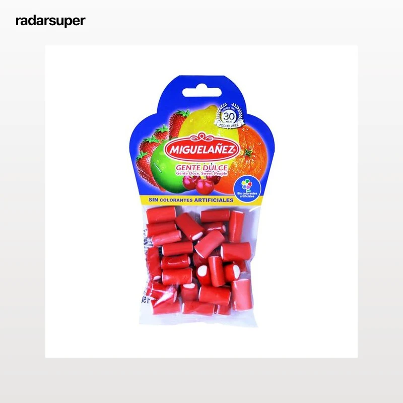 MIGUELAÑEZ Gominolas regaliz sabor a fresa con nata bolsa 150 g.