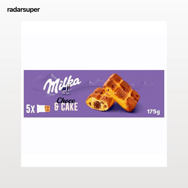 MILKA Bizcocho con pepitas de chocolate con leche y relleno de chocolate 6 uds. 175 g.