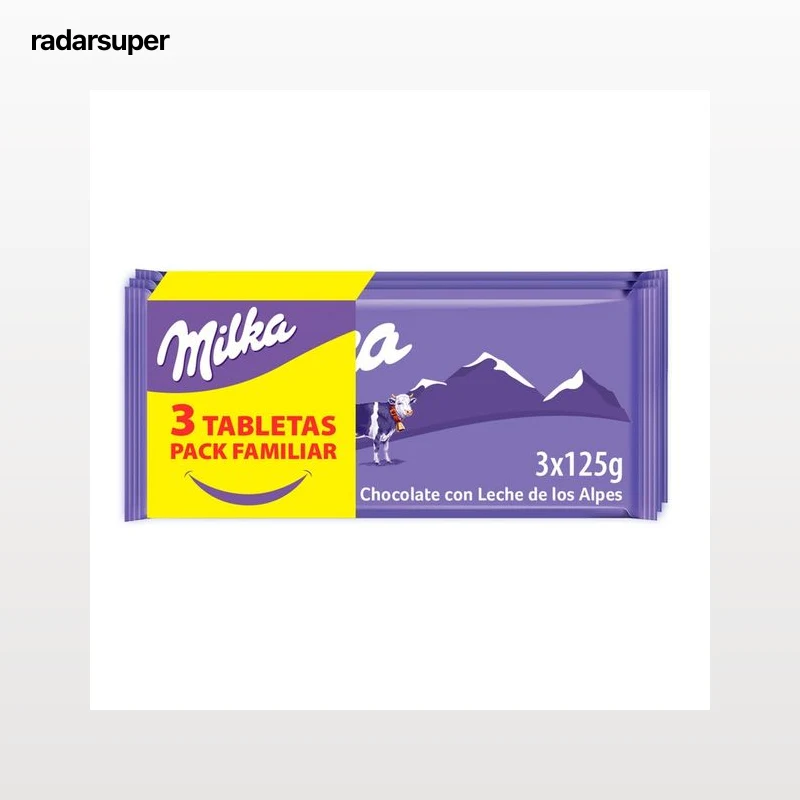 MILKA Chocolate con leche 3 uds. 375 g.