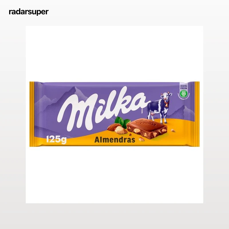MILKA Chocolate de leche con almendras 125 g.