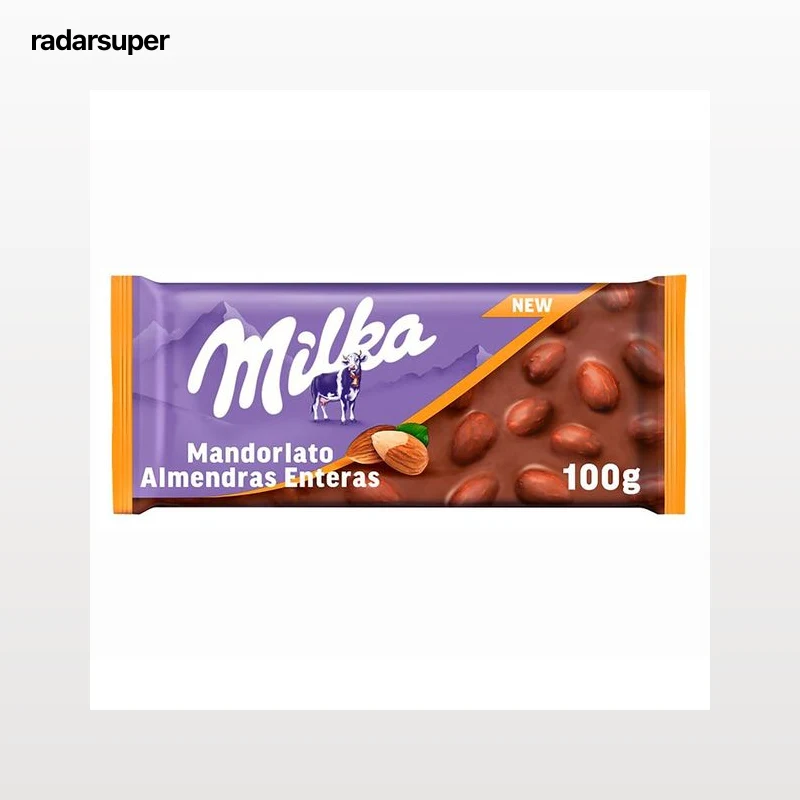 MILKA Chocolate con leche y almendras enteras 100 gr.