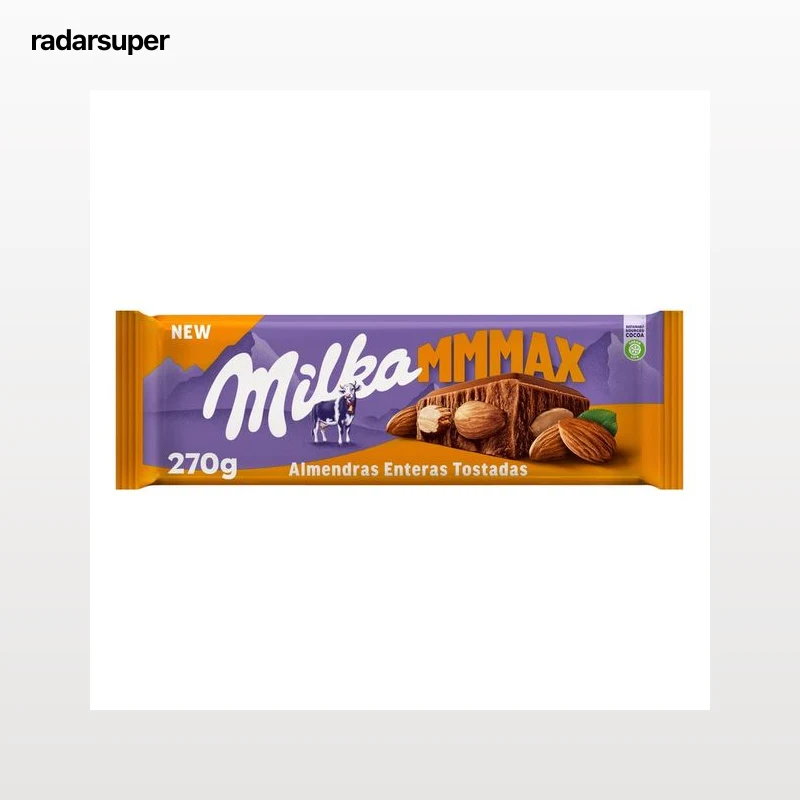 MILKA Chocolate con leche y almendras enteras 270 g.