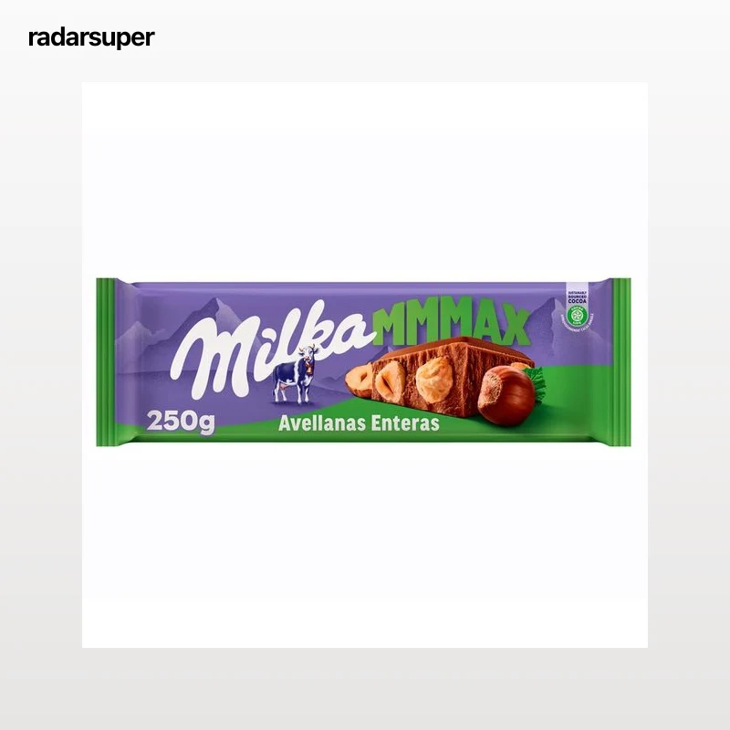 MILKA Chocolate con leche y avellanas entera 250 gr.