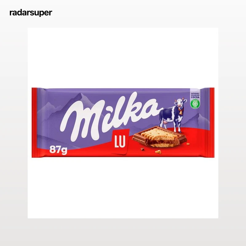 MILKA Chocolate con leche y galleta sandwich Lu 87 g.