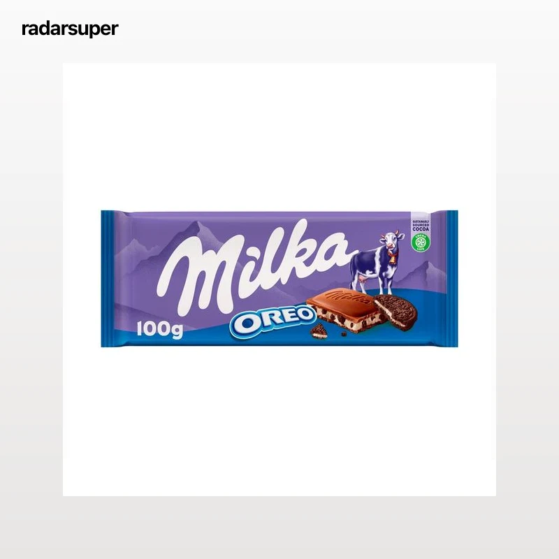 MILKA Chocolate con leche y trozos de galleta Oreo 100 g.