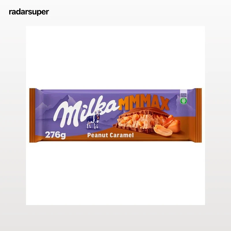 MILKA Chocolate relleno con deliciosa crema de caramelo y trocitos de cacahuete 276 g.