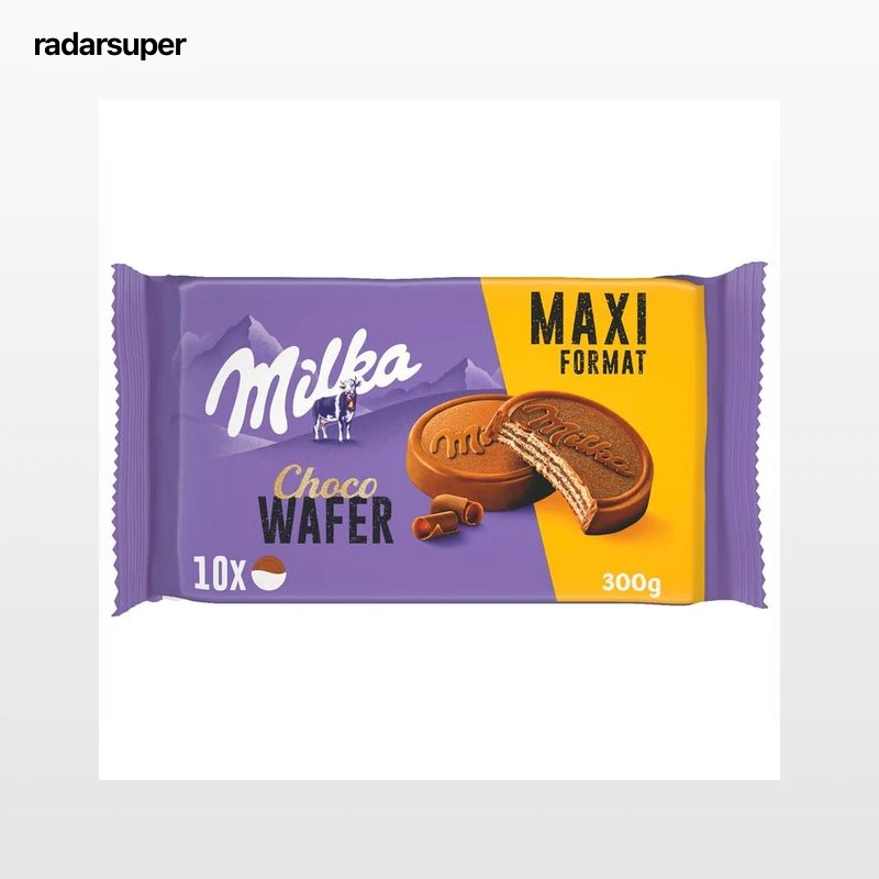 MILKA Chocowafer galletas Barquillo con Relleno de Cacao y Cubierto de Chocolate con Leche de los Alpes 300 g.