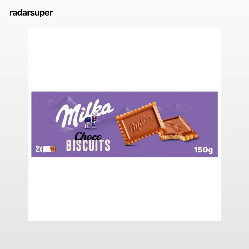 MILKA Galletas choco biscuit con chocolate con leche caja 150 g.