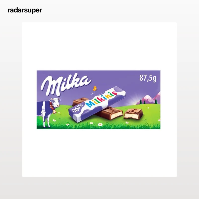 MILKA Milkinis Barritas de chocolate con relleno de crema de leche 8 uds. 87,5 g.