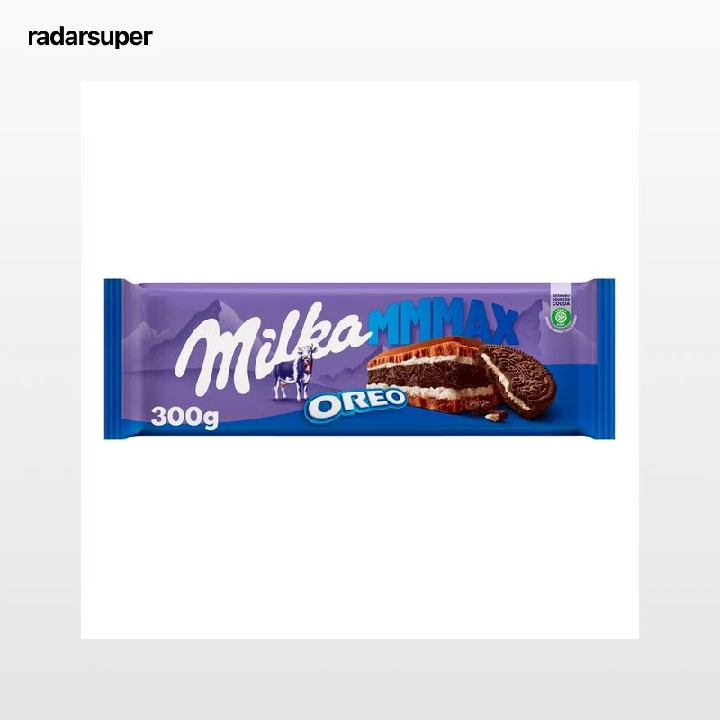 MILKA OREO Chocolate con leche relleno de cacao con galleta 300 g.