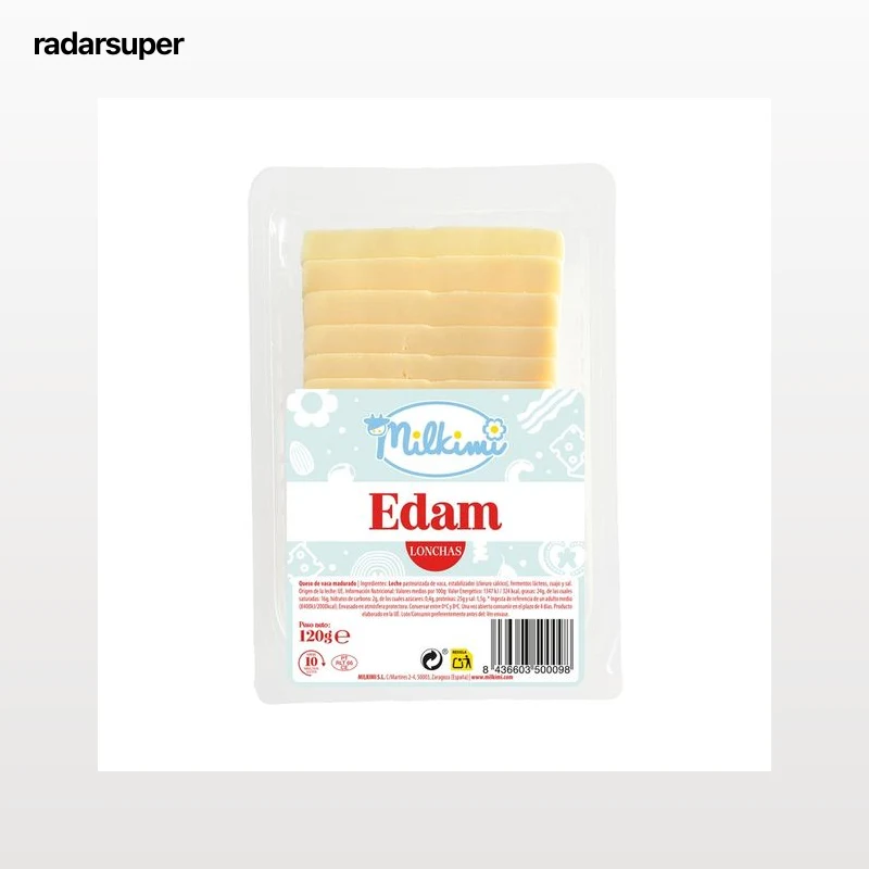 MILKIMI Lonchas de queso edam 120 g.