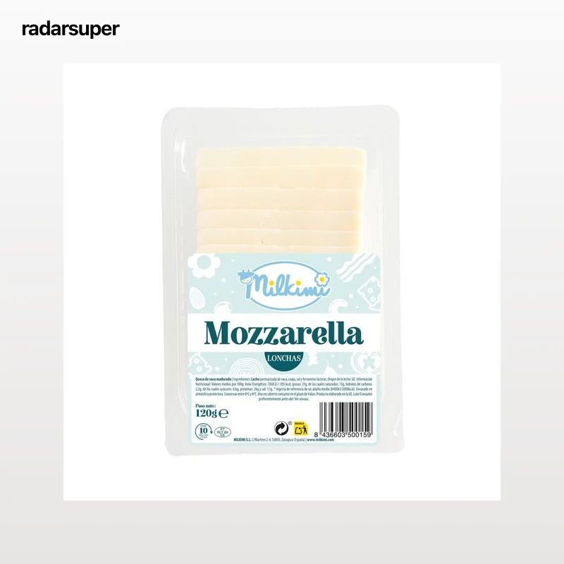 MILKIMI Lonchas de queso mozzarella 120 g.