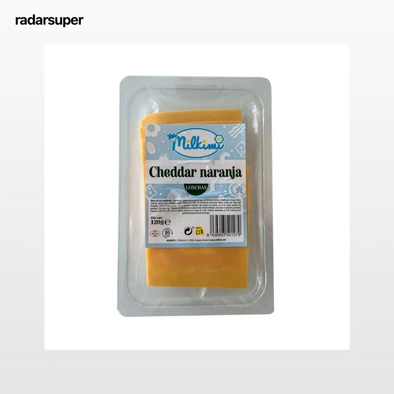 MILKIMI Queso en lonchas cheddar 120 g.