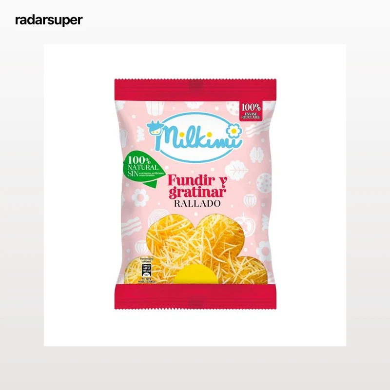 MILKIMI Queso rallado para fundir y gratinar 120 g.