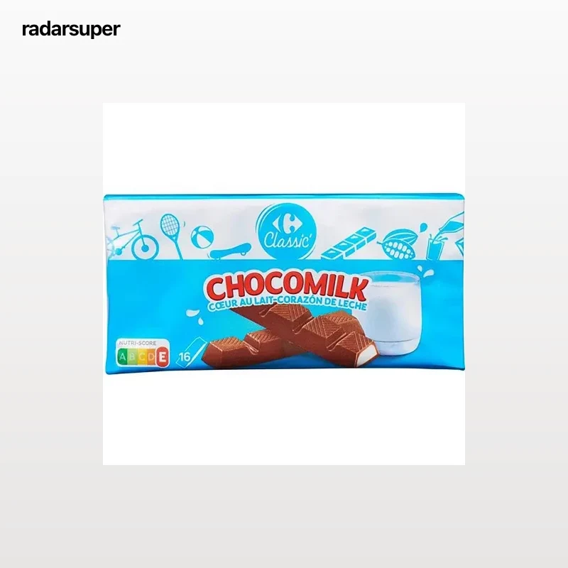 Mini barrita de chocolate con corazón de leche Carrefour Classic 200 g.