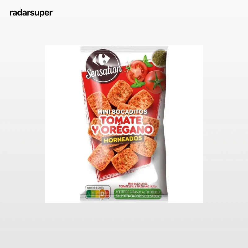 Mini bocaditos de tomate y orégano Sensation Carrefour 100 g.