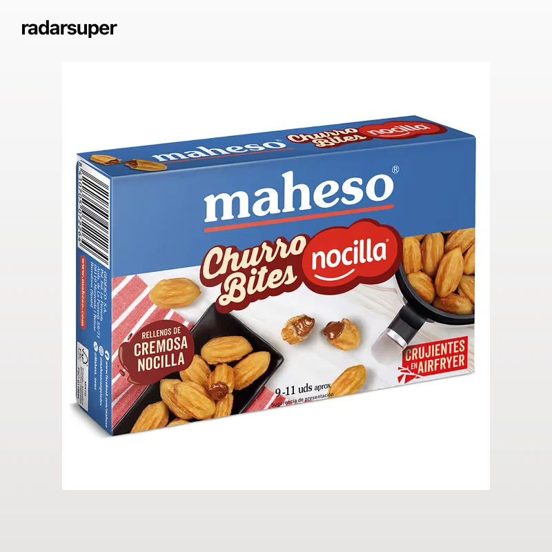 Mini churros rellenos de crema al cacao Maheso caja 170 g