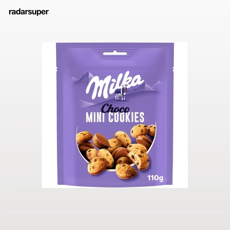 Mini cookies con pepitas de chocolate recubiertas de chocolate con leche Milka 110 g.