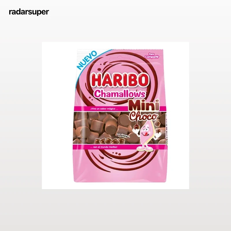 Mini espumas dulces bañadas en chocolate con leche Haribo 140 g.