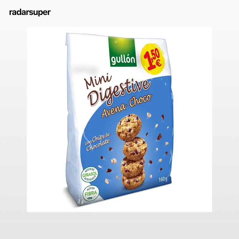 Mini galletas digestive con avena y chocolate Gullón 160 g