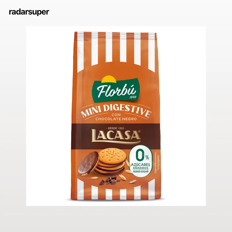 Mini galletas digestive con chocolate negro 0% azúcares añadidos Florbu 80 g