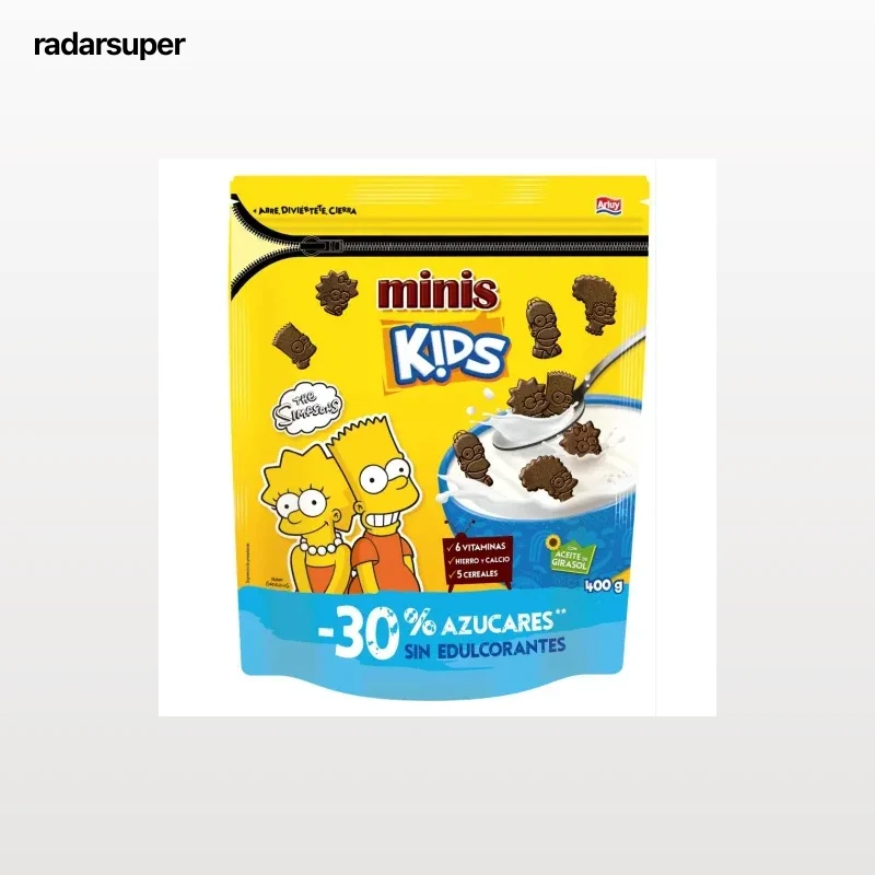 Mini galletas The Simpsons Kid's -30% azúcares sin edulcorantes Arluy 400 g.