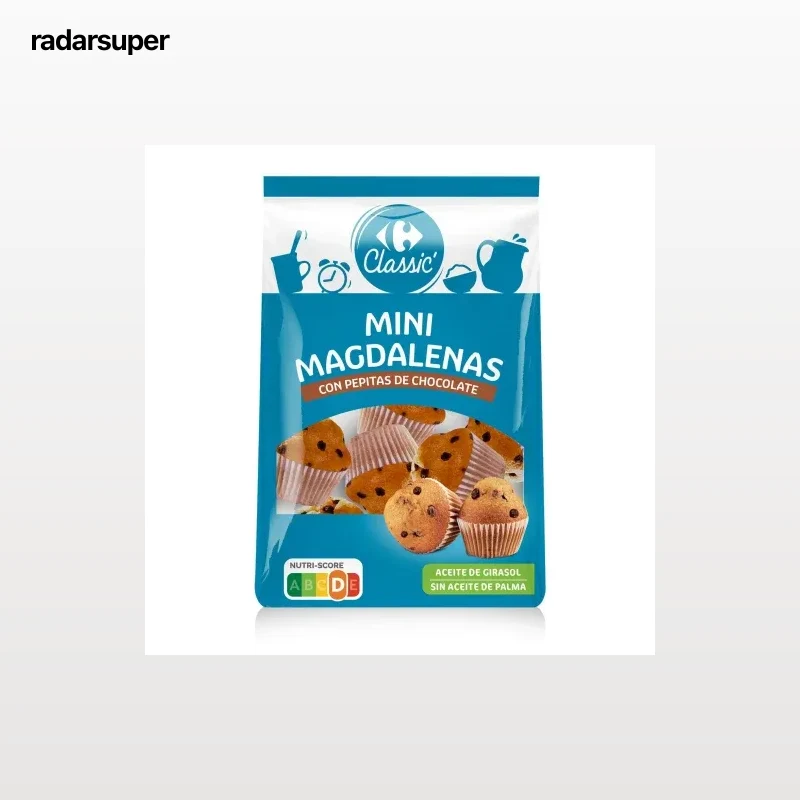 Mini magdalena pepitas chocolate Carrefour Classic' 270 g.