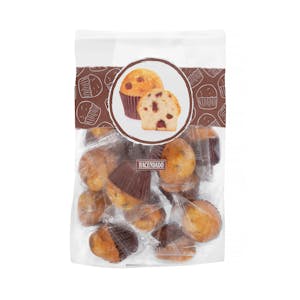Mini magdalenas con pepitas de chocolate con leche