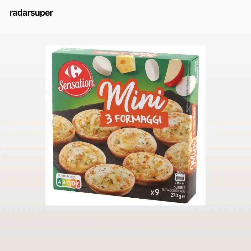 Mini pizzas 3 quesos Carrefour 270 g.
